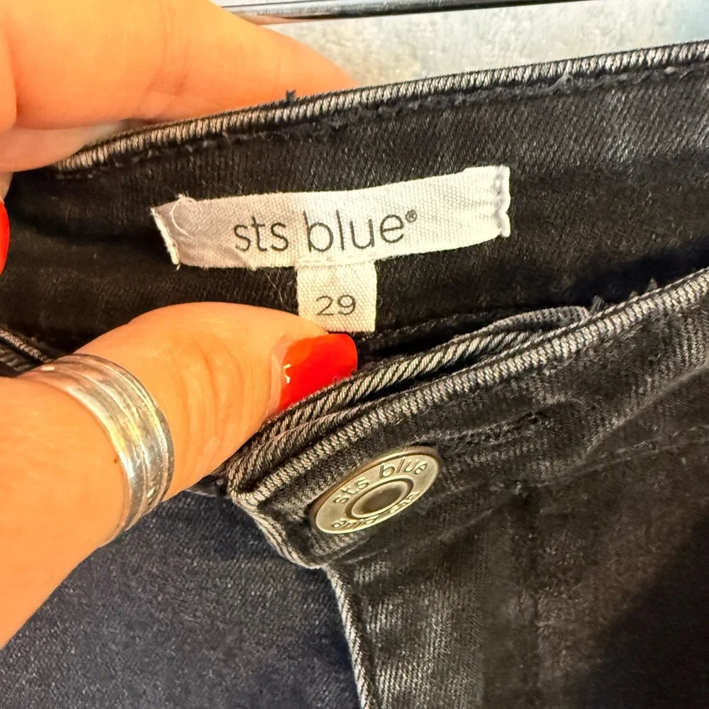 STS Blue Women's Faded Black -Wide Leg Cargo Tall Jeans - Picture 5 of 13